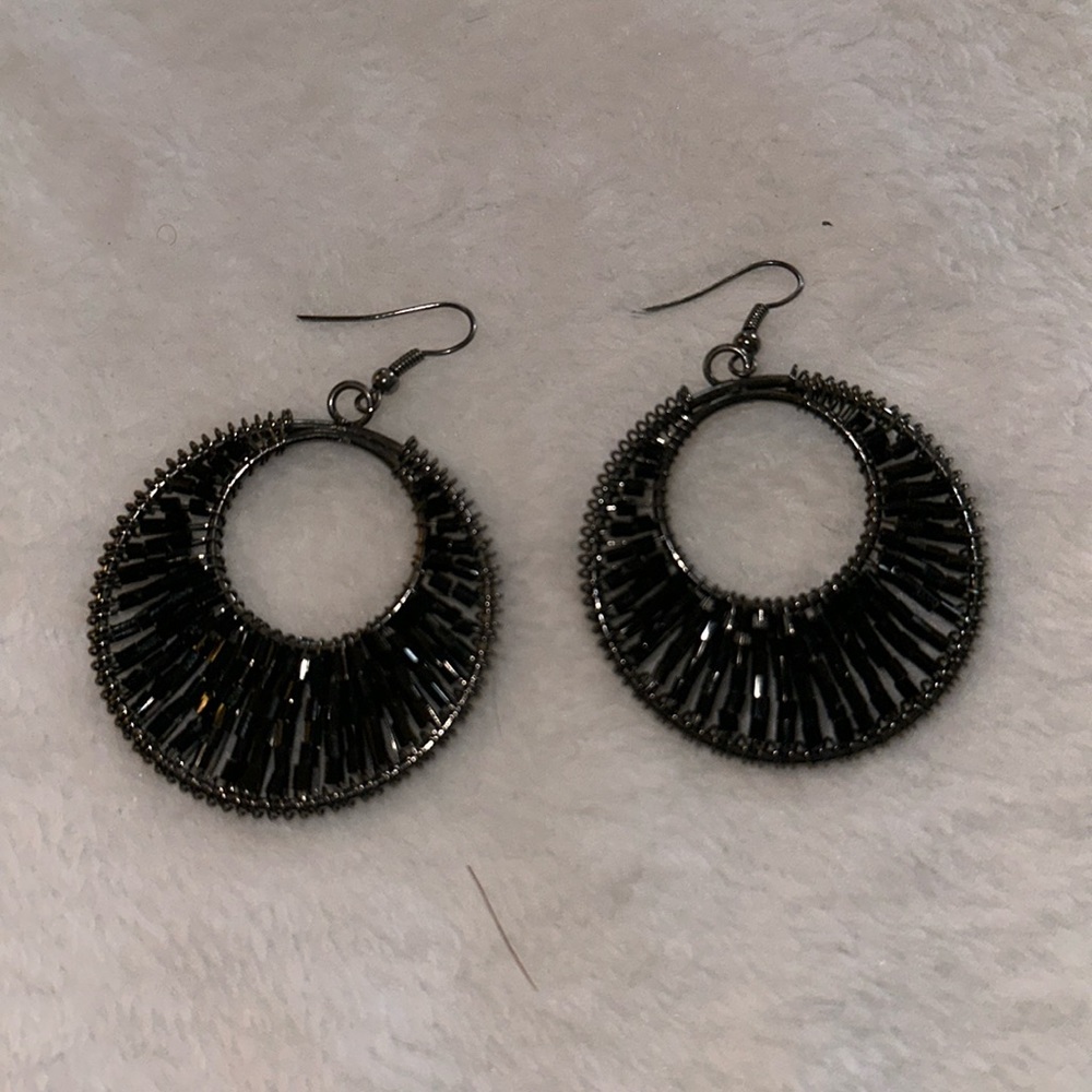 Fancy shiny dangle hoops